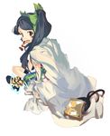  black_hair cat face ginka kaenbyou_rin kaenbyou_rin_(cat) long_hair multiple_tails reiuji_utsuho ribbon tail touhou 