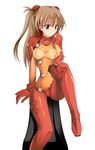  blue_eyes bodysuit brown_hair evangelion:_2.0_you_can_(not)_advance highres iga_(nonono_tsuushin) long_hair multicolored multicolored_bodysuit multicolored_clothes neon_genesis_evangelion orange_bodysuit plugsuit rebuild_of_evangelion red_bodysuit shikinami_asuka_langley solo souryuu_asuka_langley test_plugsuit twintails 