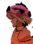  bad_id bad_pixiv_id frown glowing glowing_eyes hat profile red_eyes remilia_scarlet serious short_hair solo tonbi touhou upper_body 