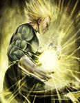  blonde_hair dragon_ball dragon_ball_z energy_ball gloves male_focus muscle ninjatic solo super_saiyan tail vegeta 