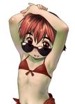  armpits bikini brown_eyes child happy original red_hair satou_toshiyuki short_hair solo sunglasses swimsuit 