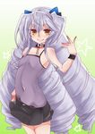  1girl artist_request drill_hair female flat_chest kyoukaisenjou_no_horizon long_hair nate_mitotsudaira ryou_homare silver_hair smile solo very_long_hair yellow_eyes 