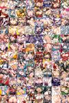  6+girls :d :o akemi_homura akuma_homura apron armpits bad_id bad_pixiv_id black_neckwear bra breasts charlotte_(madoka_magica) cleavage cleavage_cutout collarbone cross cross-laced_clothes cross_necklace cup detached_collar drinking_glass drinking_straw food fruit fur_trim grin hand_on_own_chest head_out_of_frame head_tilt heart highres ice ice_cube japanese_clothes jewelry kill_la_kill kimono kiryuuin_satsuki labcoat lace lace-trimmed_bra large_breasts le_chevalier_d'eon lemon lemon_slice lia_de_beaumont lingerie mahou_shoujo_madoka_magica mahou_shoujo_madoka_magica_movie matoi_ryuuko midriff motion_blur mouth_hold multiple_girls muscle navel necklace necktie nipples obi open_mouth outstretched_arms pasties pendant pocky red_eyes sash shirt sideboob smile stomach strap_gap suspenders sweater teeth toned touhou underboob underboob_cutout underbust underwear white_shirt yakumo_yukari yumeji_kiriko 