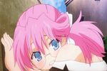  against_wall animated animated_gif blush clothed_sex glasses moaning pink_hair rance_01 ribbon ribbons sex sill_plain 