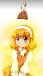  1girl blonde_hair blush hairband kise_yayoi looking_at_viewer poop precure smile_precure! solo yellow_eyes 