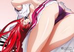  absurdres ass blue_eyes hand_on_hip high_school_dxd high_school_dxd_new highres non-web_source one_eye_closed panties red_hair rias_gremory scan solo underwear 