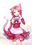  animal_ears cat_ears dress highres lee_jin_byeol lisbeth pink_hair red_eyes short_hair solo sword_art_online tail 