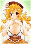  bikini_top blonde_hair breasts cleavage drill_hair large_breasts long_hair magical_girl mahou_shoujo_madoka_magica marker_(medium) nightmare77zx solo tomoe_mami traditional_media twin_drills twintails yellow_eyes 