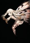  aerie_(bravely_default) bravely_default:_flying_fairy bravely_default_(series) butterfly_wings dress elbow_gloves fairy gloves junwool long_hair looking_at_viewer pointy_ears simple_background solo white_hair wings 