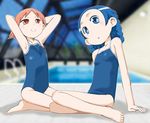  :o andou_otome arm_support armpits arms_behind_head arms_up bangs barefoot blue_eyes blue_hair blue_swimsuit blurry braid competition_school_swimsuit depth_of_field feet flat_chest flipped_hair head_tilt homemade_heroes indoors light_smile long_hair looking_at_viewer multiple_girls one-piece_swimsuit open_mouth orange_eyes orange_hair outline parted_bangs pool pool_ladder poolside rei_no_pool seiza sendai_marin shadow short_hair sitting smile suzushiro_seri swimsuit water window yokozuwari 