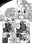  comic genderswap greyscale highres league_of_legends malphite monochrome nam_(valckiry) personification scorpion_girl skarner translated twintails 