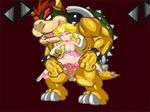  1boy 1girl animated animated_gif bowser breasts large_breasts large_penetration lowres playshapes princess_peach rape sex stomach_bulge super_mario_bros. uncensored 