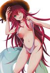  1girl bikini blue_eyes breasts high_school_dxd highres large_breasts long_hair miyama-zero official_art open_mouth red_hair rias_gremory smile solo standing swimsuit 