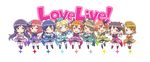  ayase_eli blonde_hair blue_eyes blue_hair blush bow brown_eyes brown_hair chibi dress earrings gloves hair_bow hair_ornament highres hoshizora_rin jewelry kira-kira_sensation! koizumi_hanayo kousaka_honoka kuinji_51go long_hair looking_at_viewer love_live! love_live!_school_idol_project minami_kotori multiple_girls nishikino_maki one_eye_closed open_mouth orange_hair purple_eyes short_hair smile sonoda_umi thighhighs toujou_nozomi white_legwear yazawa_nico yellow_eyes 