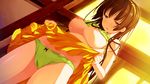  black_hair bra bra_lift breasts game_cg green_bra green_panties hairband ichiban_janakya_dame_desu_ka? ichimine_kohaku large_breasts long_hair looking_down nanase_meruchi panties shirt_lift skirt skirt_lift solo underwear wet wet_clothes wet_panties yellow_hairband yellow_skirt 