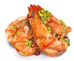  fish_(food) food food_focus no_humans original shrimp simple_background still_life tsubasawings white_background 