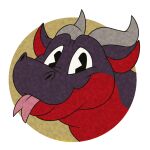 1:1 alpha_channel anthro daphniir dragon grey_horn headshot_portrait horn male may825 multicolored_body pink_tongue portrait solo tongue tongue_out toony