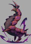  animal_focus black_eyes bug colored_sclera commentary full_body grey_background half-closed_eyes highres himurohiromu liquid looking_at_viewer no_humans pokemon pokemon_(creature) scolipede simple_background solo standing standing_on_one_leg yellow_sclera 