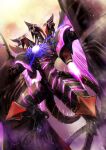  152_in_can 1boy absurdres armor claws dragon dragon_horns dragon_tail dragon_wings fate/grand_order fate_(series) highres horns multiple_heads open_mouth pink_eyes rocket shoulder_armor simple_background solo tail wings 