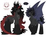 2023 absurd_res bat_wings black_body black_fur black_pupils black_sclera black_tip_tail blue_body blue_eyes blue_fur cutie_mark duo equid equine female feral fluffy_chest friendship_is_magic fur galaxy_(pegacousin) grey_body grey_fur hasbro hi_res horn horse male mammal membrane_(anatomy) membranous_wings model_sheet my_little_pony nova_(pegacousin) pegacousin pony pupils red_body red_fur red_pupils satanic_symbol star unicorn white_sclera winged_unicorn wings