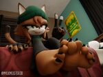 5_toes absurd_res anthro barefoot bed bedroom claws clothed clothing feet female foot_focus furniture hi_res humanoid_feet looking_at_viewer low-angle_view milkmeister3d plantigrade sega soles solo sonic_the_hedgehog_(series) toe_claws toes
