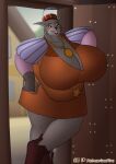 anthro big_breasts breasts disney female hi_res huge_breasts mature_female overweight palmarianfire robin_hood_(disney) sheriff_of_nottingham slightly_chubby solo thick_thighs