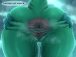 &lt;3 ambiguous_fluids anal_juice anal_juice_string anthro anus big_anus big_butt bodily_fluids breasts butt butt_shot cervix claws curvy_figure digital_media_(artwork) dota dripping female genital_fluids genitals hi_res huge_anus huge_butt imminent_facesitting leaking letfurry1t leviathan_the_tidehunter looking_at_viewer looking_down low-angle_view marine non-mammal_breasts nude presenting presenting_anus presenting_pussy pussy pussy_juice pussy_juice_drip pussy_juice_leaking solo spread_anus spread_butt spread_pussy spreading sweat tail text thick_thighs tidehunter voluptuous wide_hips