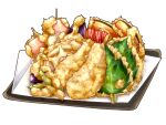  food food_focus highres no_humans original shrimp shrimp_tempura simple_background still_life tempura toothpick tray white_background yamamoto_hanabi 