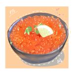  absurdres bowl fish_(food) food food_focus fruit highres ikura_(food) lemon lemon_slice no_humans original roe still_life takisou_sou 