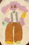 anthro atticus_d_finch atticusdemanicus blue_body blue_fur bottomwear bow_tie brown_eyes clothing dress_shirt eyewear fur gesture glasses lagomorph long_ears looking_at_viewer male mammal one_eye_closed pants purple_body purple_fur ring_(jewelry) shirt solo suspenders topwear v_sign wink winking_at_viewer yellow_body yellow_fur