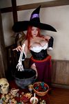  1girl asian bowl breasts chouzuki_maryou cosplay dragon&#039;s_crown dragon's_crown hat hips large_breasts photo plump red_hair skull solo sorceress sorceress_(dragon&#039;s_crown) sorceress_(dragon&#039;s_crown)_(cosplay) sorceress_(dragon's_crown) sorceress_(dragon's_crown)_(cosplay) staff table thick_thighs thighs wide_hips witch_hat 
