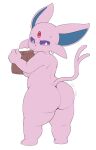 2023 anthro big_butt black_nose blush bottomwear breasts butt closed_frown clothing eeveelution espeon female forehead_gem fur generation_2_pokemon head_tuft hi_res holding_bottomwear holding_clothing holding_object holding_skirt it&#039;ll_never_fit long_ears long_tail looking_at_butt looking_at_own_butt looking_back looking_down nintendo nude pink_body pink_fur pokemon pokemon_(species) pupils purple_eyes purple_sclera pururing rear_view short_stack simple_background skirt solo standing tail thick_thighs tuft uncertain white_background white_pupils wide_hips worried worried_look