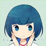  :3 ayu_(mog) bad_id bad_pixiv_id bangs blue_eyes blue_hair face inazuma_eleven_(series) inazuma_eleven_go inazuma_eleven_go_galaxy lowres no_pupils short_hair solo sorano_aoi upper_body 