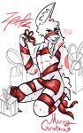 absurd_res ambiguous_gender bow_ribbon christmas gift gift_box gift_wrapped hare hi_res holidays lagomorph leporid male mammal rabbit restrained ribbon_restrained ribbons solo_focus zpotz zpotz_(oc)