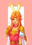  1girl animal_ears animal_hood blonde_hair blue_eyes blush bunny_ears bunny_hood dress earrings gloves hair_ornament hood jewelry long_hair looking_at_viewer mella nintendo open_mouth princess_zelda smile super_smash_bros. super_smash_bros._ultimate the_legend_of_zelda the_legend_of_zelda:_a_link_between_worlds the_legend_of_zelda:_majora&#039;s_mask 