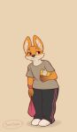anthro athletic_wear canid canine female fox frown hi_res mammal sad sniffsnorf solo standing