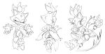  1girl animal_ears blaze_the_cat cat_ears cat_girl cat_tail closed_eyes forehead_jewel fur-trimmed_footwear fur-trimmed_gloves fur_trim furry furry_female gloves high_heels jeweled_scepter looking_at_viewer multiple_views outstretched_arms ponytail quark196 sketch sonic_(series) tail 