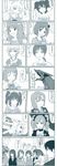  6+girls akagi_miria anastasia_(idolmaster) carrying comic drill_hair formal futaba_anzu gamera_(series) gyaos headphones highres honda_mio idolmaster idolmaster_cinderella_girls jougasaki_rika kanzaki_ranko maekawa_miku mimura_kanako monochrome monster moroboshi_kirari multiple_girls nitta_minami odd_one_out ogata_chieri okamura_(okamura086) parasol ponytail producer_(idolmaster_cinderella_girls_anime) school_uniform shibuya_rin shimamura_uzuki short_hair short_twintails suit tada_riina translated twin_drills twintails two_side_up umbrella 