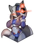 2024 animal_ears animal_humanoid big_breasts black_sclera blue_bodysuit blue_latex blue_skinsuit bodysuit breasts canid canid_humanoid canine canine_humanoid capcom chaoscroc clothing female fluffy fluffy_tail fox_humanoid fox_tail glowing glowing_eyes grey_hair grey_tail hair hi_res humanoid latex latex_bodysuit latex_clothing latex_skinsuit machine makino_(phatman1201) mammal mammal_humanoid mega_man_(series) mega_man_zero red_eyes skinsuit solo standing tail tight_clothing