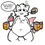 anthro belly beverage big_belly blush boy_kisser_(meme) bubble burger burping digestion digital_drawing_(artwork) digital_media_(artwork) domestic_cat eating english_text expansion fast_food fat_belly feeding felid feline felis fluffy fluffy_tail food force_feeding forced fur holding_object hyper inflation looking_at_viewer low_res male mammal meme mushkoe navel nude obese obese_male open_mouth overweight overweight_anthro overweight_male paws pink_body pink_fur pudgy_belly silly_cat_(mauzymice) simple_background smile solo stuffing tail text thick_thighs weight_gain white_body white_fur wide_hips