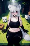  ai-generated black_gloves black_shirt black_skirt black_thighhighs gloves minecraft non-web_source purple_eyes shirt skirt thighhighs vrchat white_hair 