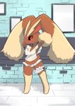  1girl creatures_(company) furry game_freak gen_4_pokemon lingerie lopunny nintendo pokemon red_eyes solo underwear unousaya 