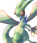  animal_focus bandana blue_bandana butter_(oshi8kyoumoh) choice_scarf claws commentary_request dragon flygon hand_up looking_to_the_side no_humans partial_commentary pokemon pokemon_(creature) red_eyes simple_background solo white_background 