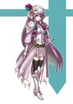  alternate_costume alternate_headwear armor armored_boots armored_dress bad_id bad_twitter_id belt black_legwear boots bow crescent dress full_armor full_body hair_bow hair_ornament helmet knight long_hair long_sleeves looking_at_viewer patchouli_knowledge purple_eyes purple_hair simple_background solo striped sword takemori_shintarou thighhighs touhou very_long_hair weapon zettai_ryouiki 