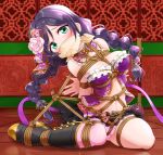  arms_behind_back bdsm bondage bound cloth_gag crotch_rope gag gagged highres improvised_gag love_live! mukanata over_the_nose_gag restrained shibari toujou_nozomi 