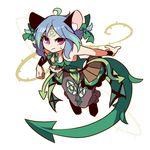  &gt;:( ahoge alternate_costume blue_hair bodice cauchemar_(p&amp;d) cauchemar_(p&amp;d)_(cosplay) cosplay frown kozakura_(dictionary) multicolored_hair nazrin pantyhose pentacle puzzle_&amp;_dragons red_eyes skirt solo streaked_hair sweatdrop tail thorns touhou v-shaped_eyebrows 