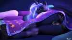  2019 3d_(artwork) anthro bed bedding blanket butt digital_media_(artwork) equine female friendship_is_magic grin hair hi_res horn horse looking_at_viewer mammal my_little_pony nude on_bed pillow pony princess_luna_(mlp) pussy smile solo unicorn winged_unicorn wings xanaeth 