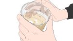  1girl bocchi_the_rock! commentary cup drinking_glass gotoh_hitori hand_focus highres holding holding_cup simple_background solo white_background yanlingjinshilihuahua 