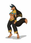 anthro anubian_jackal anubis_(pal) breasts canid canine canis female fur hi_res jackal looking_at_viewer mammal pal_(species) palworld pocketpair simple_background solo tail tierafoxglove white_background