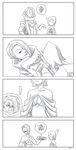  1boy 1girl ? blush breasts cape comic empty_eyes fi ghirahim monochrome nintendo skyward_sword the_legend_of_zelda the_legend_of_zelda:_skyward_sword z-raid zelda_musou 